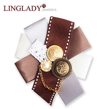 LINGLADY正品 純手工制作英倫復(fù)古緞帶胸針胸章勛章肩章流蘇別針
